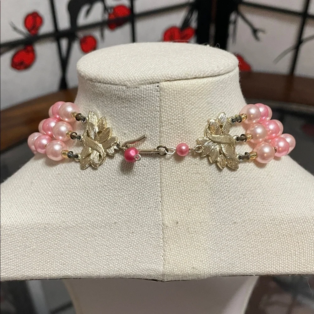 Pink Multi-Strand Beaded Necklace